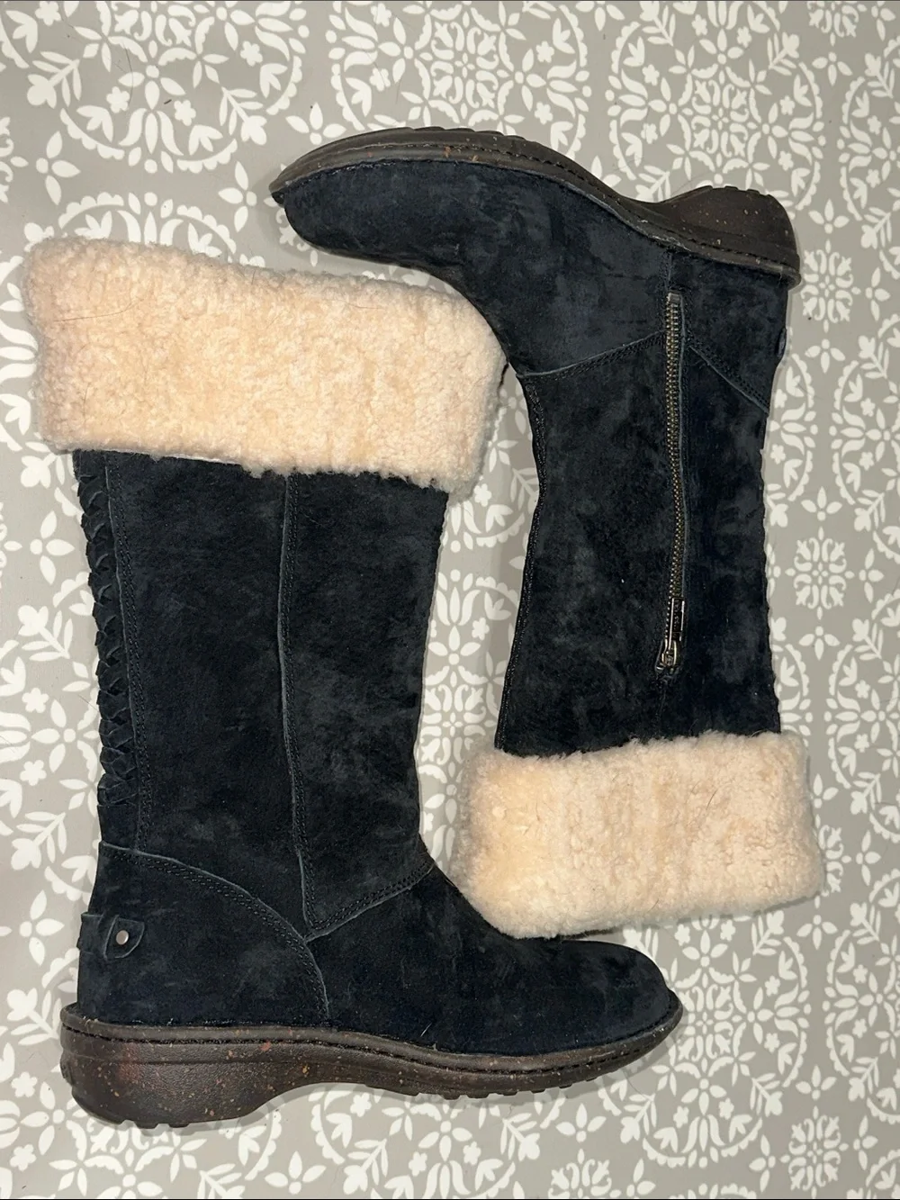 Ugg Karyn Black Suede Shearling-Lined Women's Boots